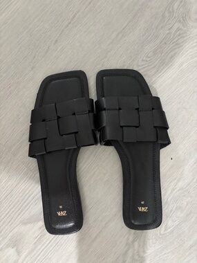 Zara Woven Black Sandals